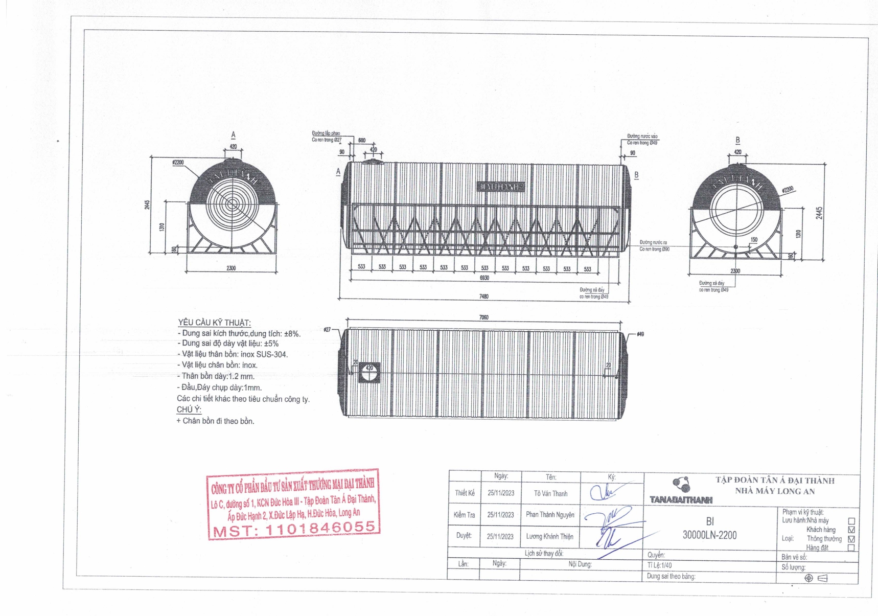 ban ve bon nuoc inox dai thanh 30000 lit ngang